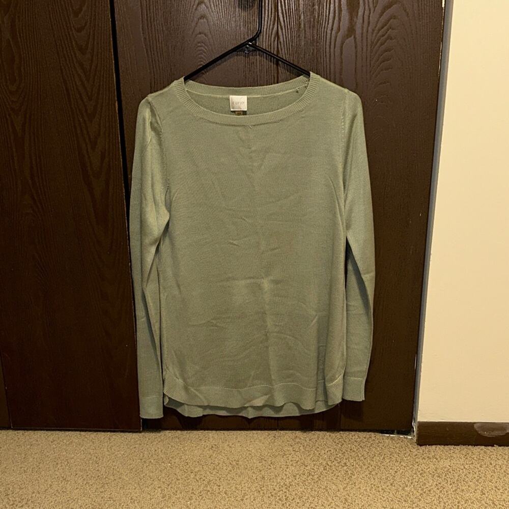 Cupio Soft Crew Neck Sweater - Sage Green/gray blend - size M